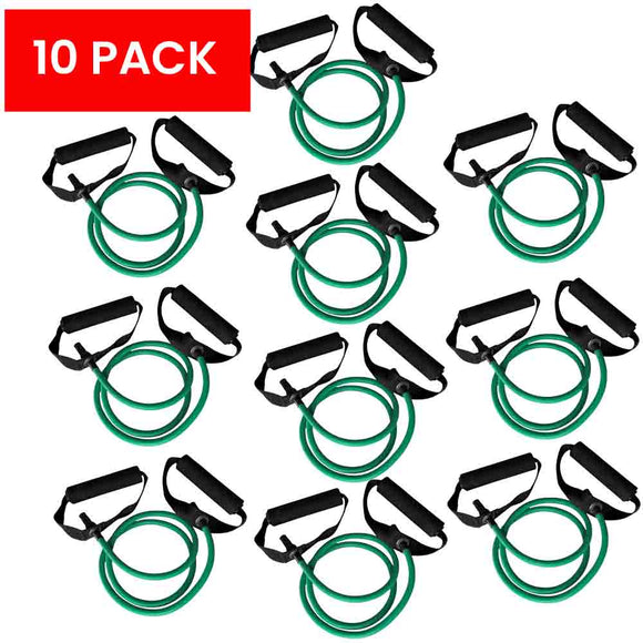 10 Pcs Bulk Resistance Exercise Tubes - Foam Padded Handles