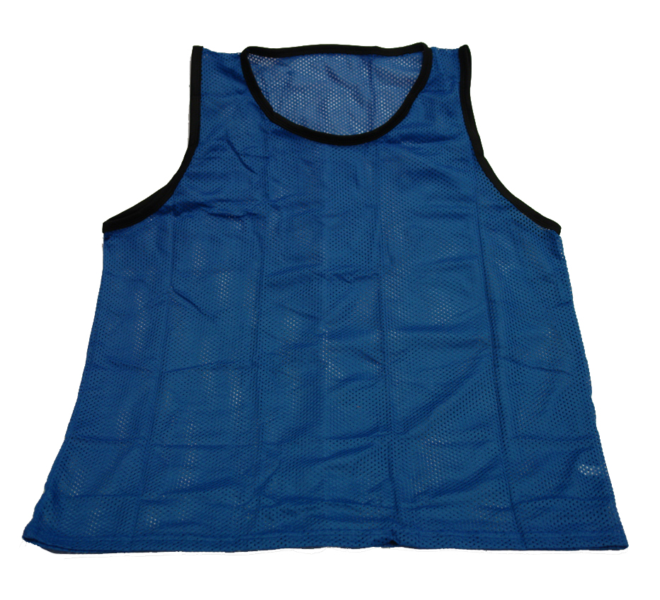 SET OF 12 BLUE WORKOUTZ BIG AND TALL SCRIMMAGE VESTS SOCCER PINNIES PRACTICE 